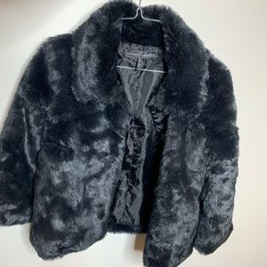Cropped faux fur jacket